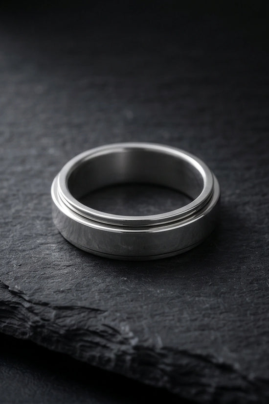 Classic Silver Matte Base Spinner Ring