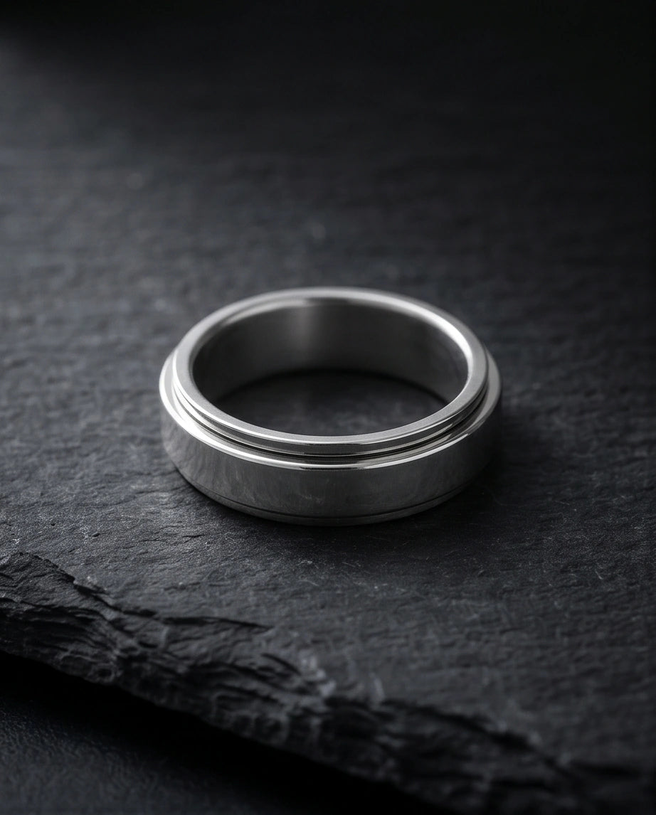 Classic Silver Matte Base Spinner Ring