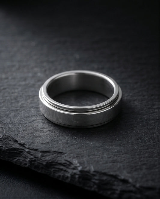 Classic Silver Matte Base Spinner Ring