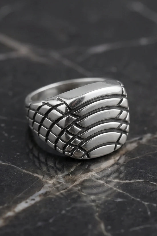 Vintage Sterling Silver Celtic Armor Wing Signet Ring