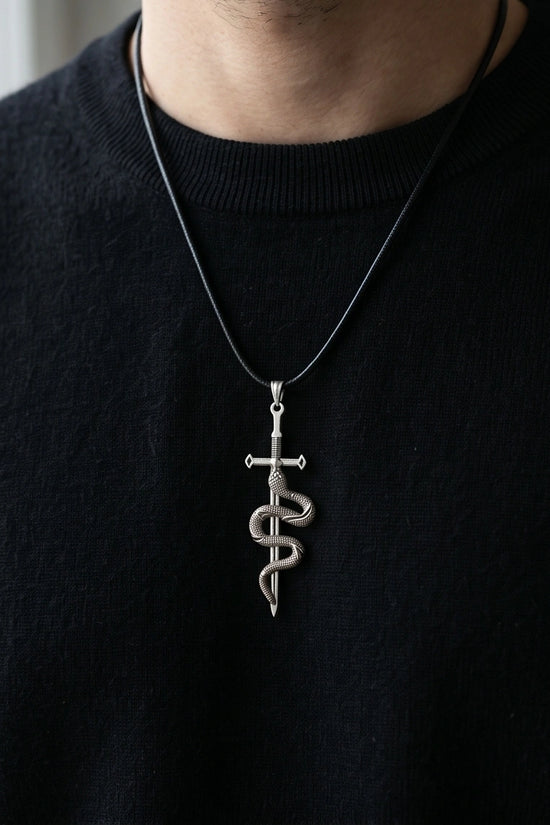 The Jormungandr Serpent Sword Necklace