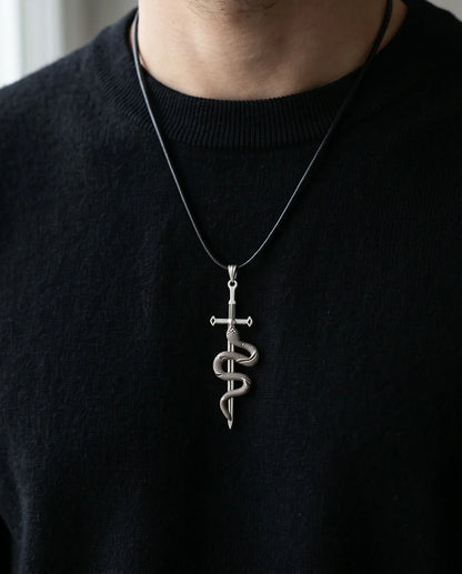 The Jormungandr Serpent Sword Necklace