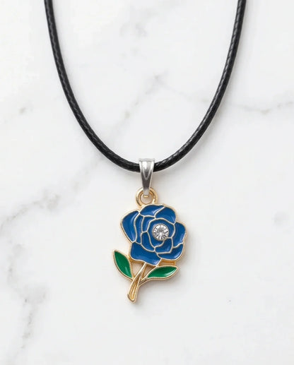 Royal Blue Enchanted Rose Pendant