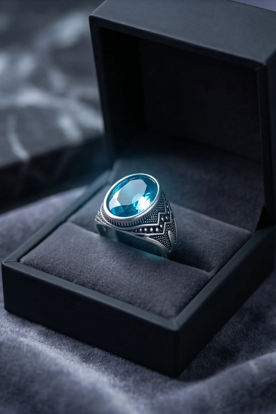 Imperial Teal Tourmaline Signet Ring