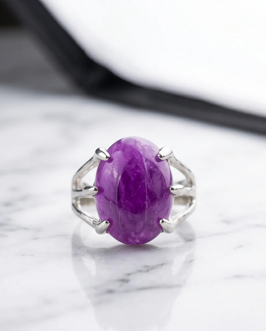 Vibrant Orchid Jade Statement Ring