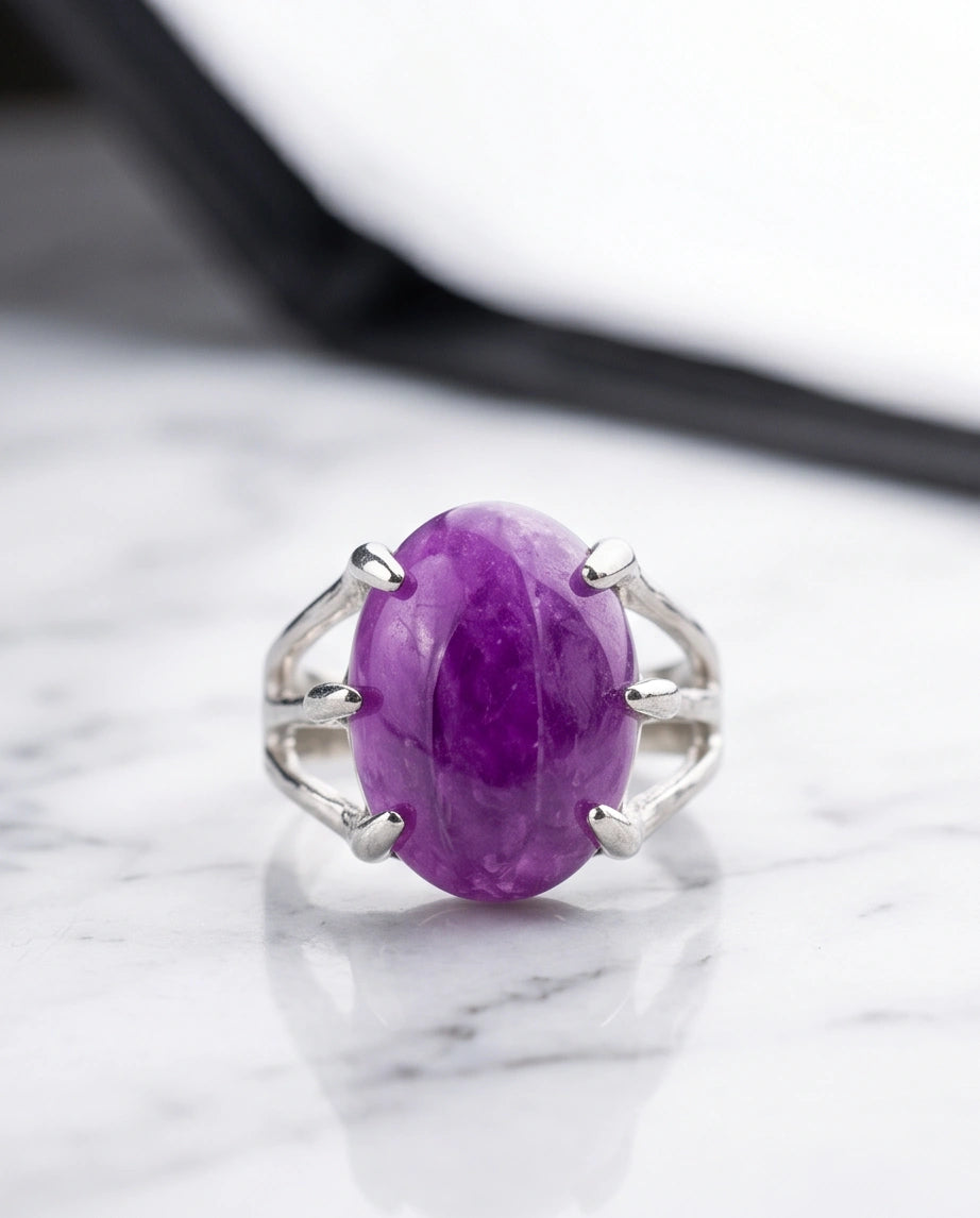 Vibrant Orchid Jade Statement Ring