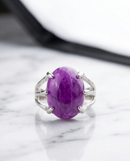 Vibrant Orchid Jade Statement Ring