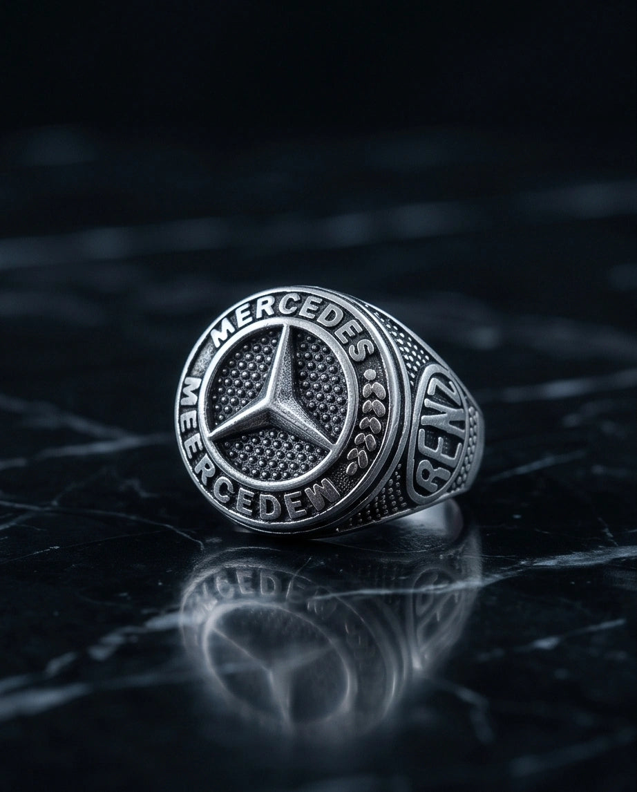 Vintage Silver Mercedes-Benz Signet Ring
