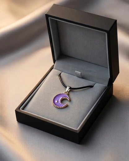 Celestial Purple Crescent Moon Pendant