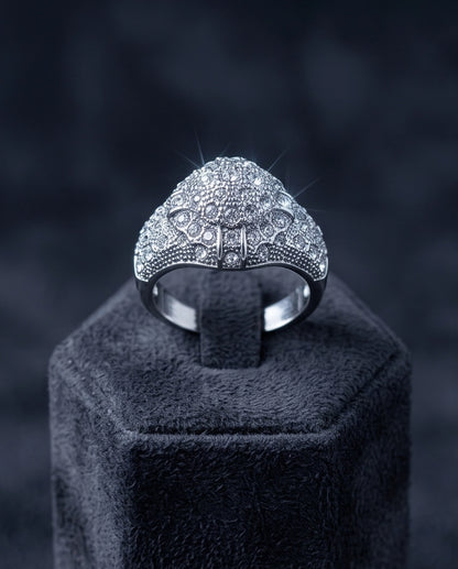 Full-Pavé Starburst Dome Signet Ring