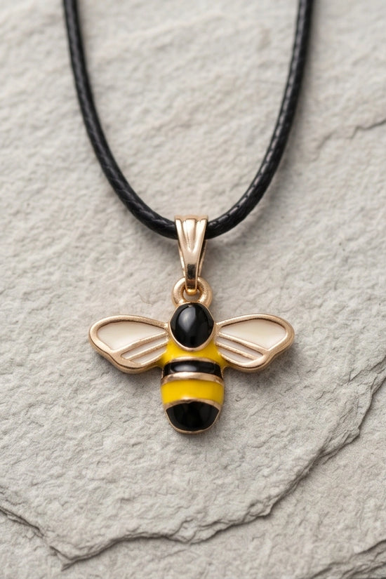 Golden Honeybee Pendant Necklace
