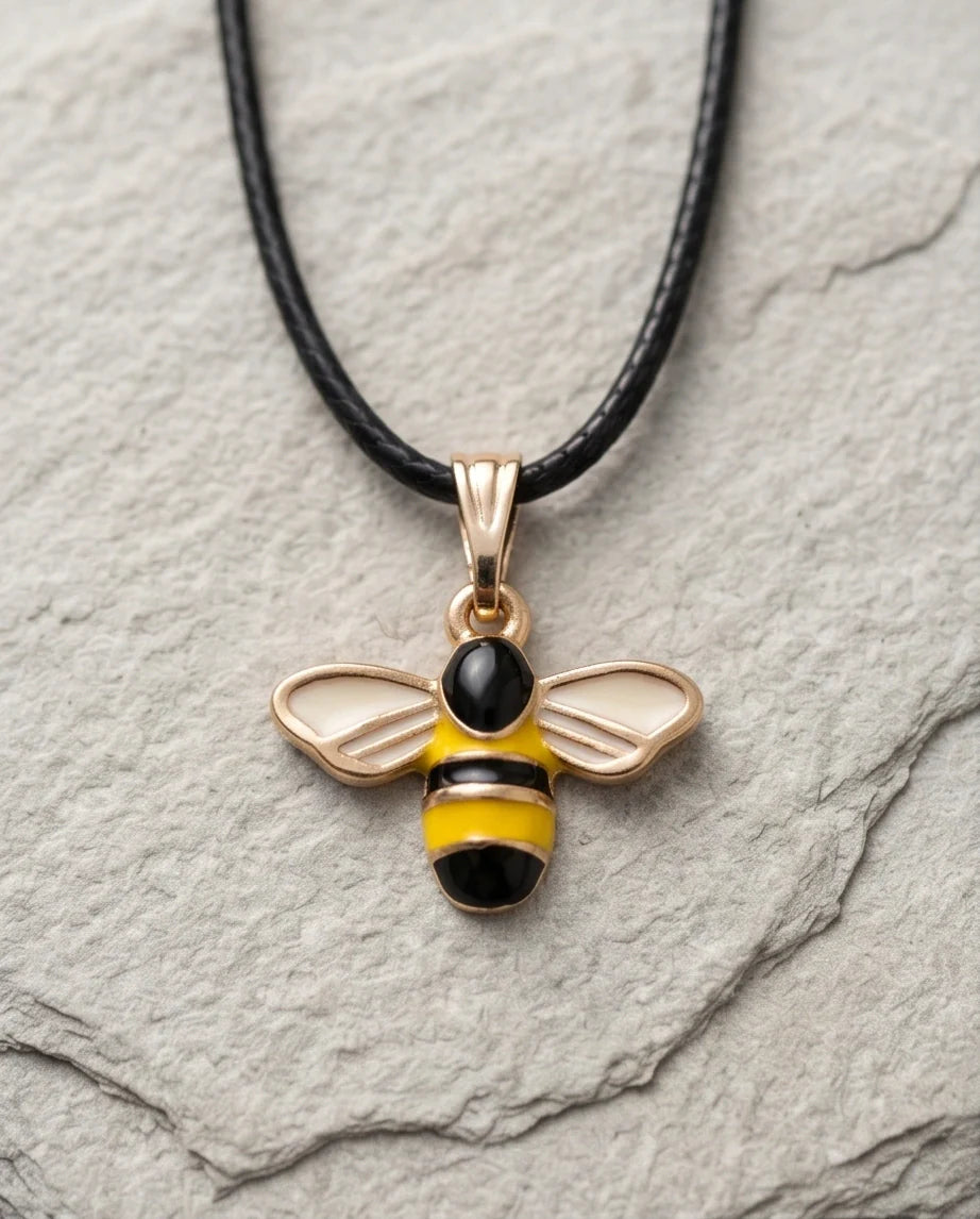 Golden Honeybee Pendant Necklace