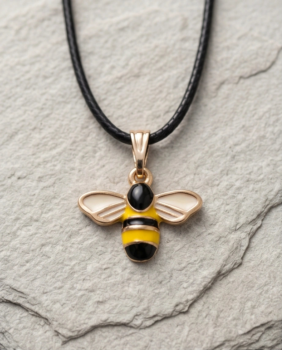Golden Honeybee Pendant Necklace