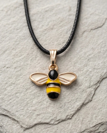 Golden Honeybee Pendant Necklace