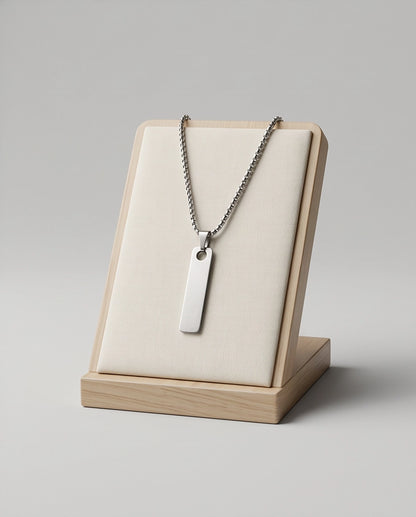 Silver Minimalist Bar Pendant Necklace