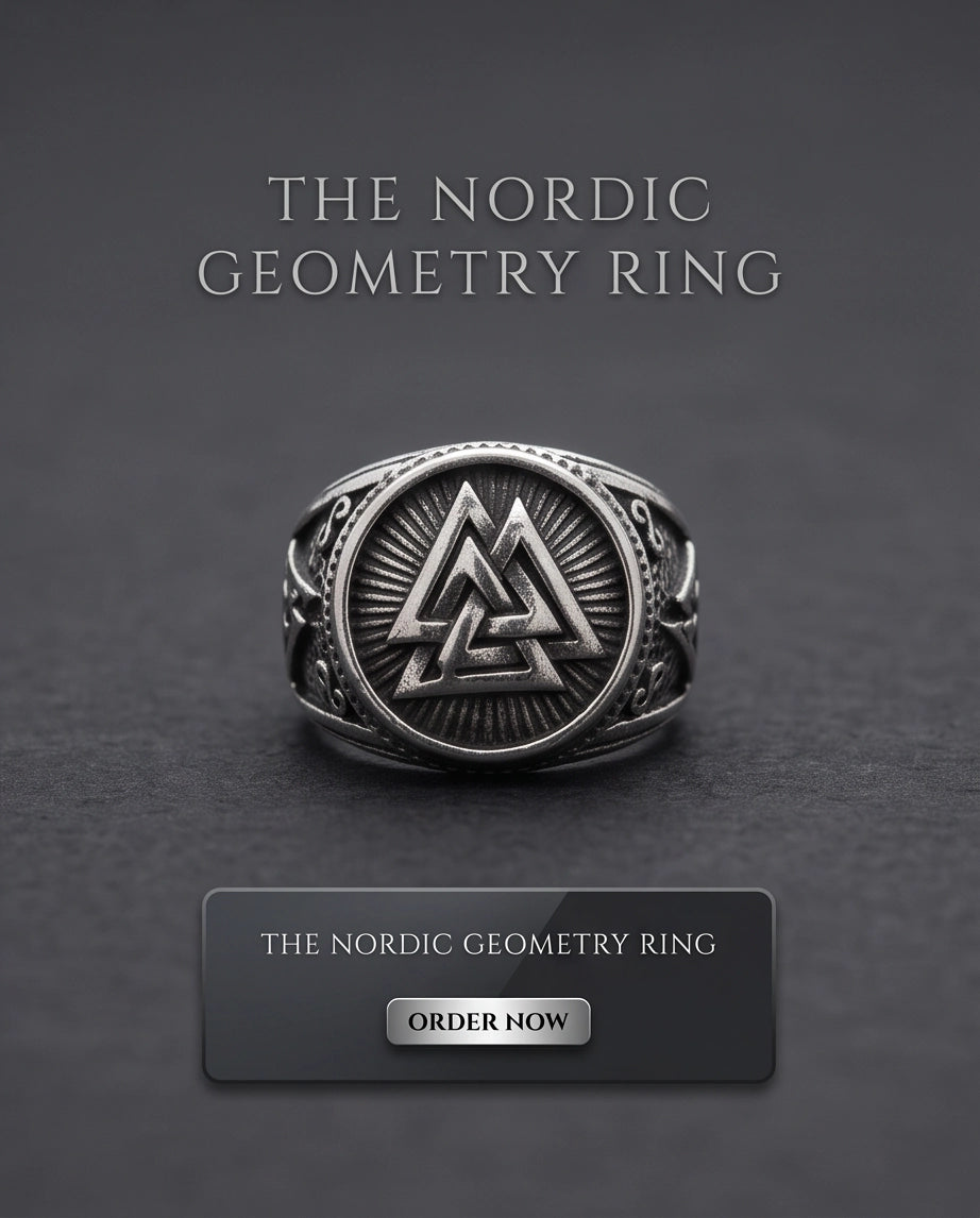 Valknut Radiant Sunburst Signet Ring