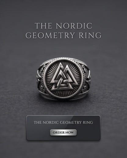 Valknut Radiant Sunburst Signet Ring