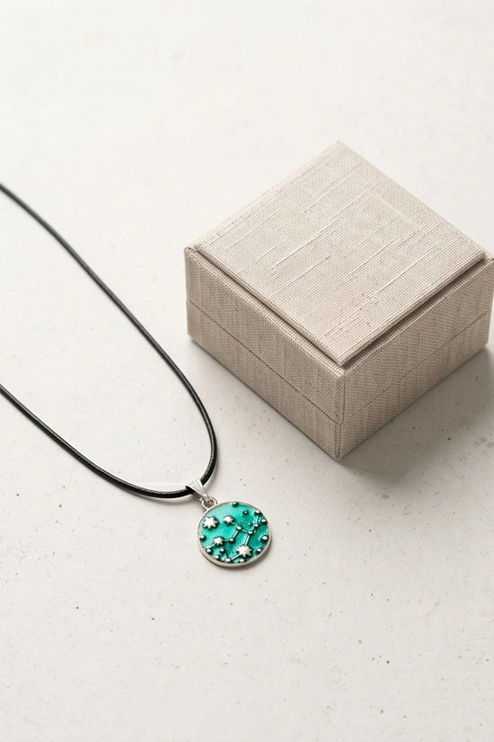 Teal Constellation Galaxy Pendant
