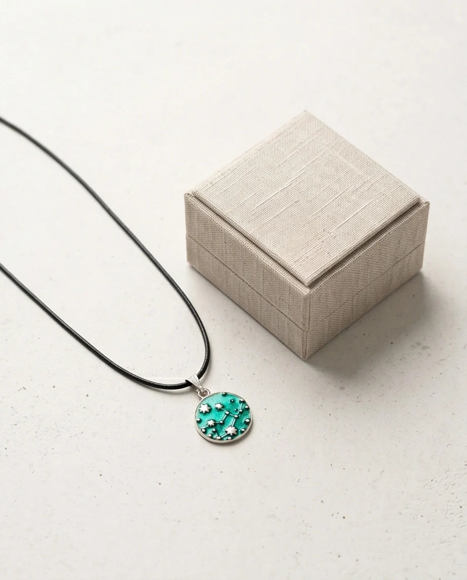 Teal Constellation Galaxy Pendant
