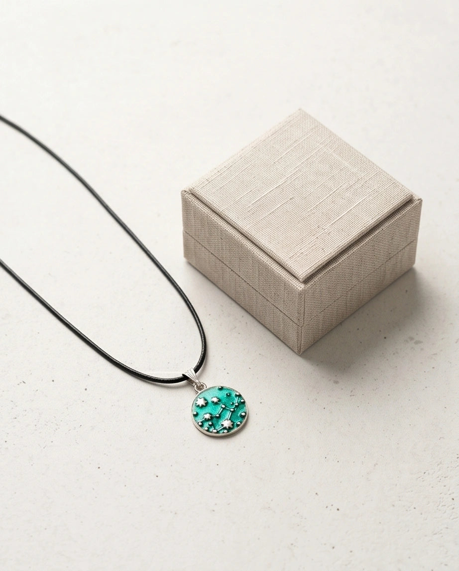 Teal Constellation Galaxy Pendant