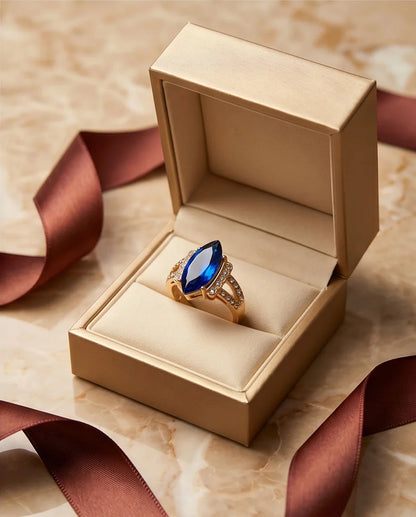 Gold Marquise Sapphire Vintage Ring