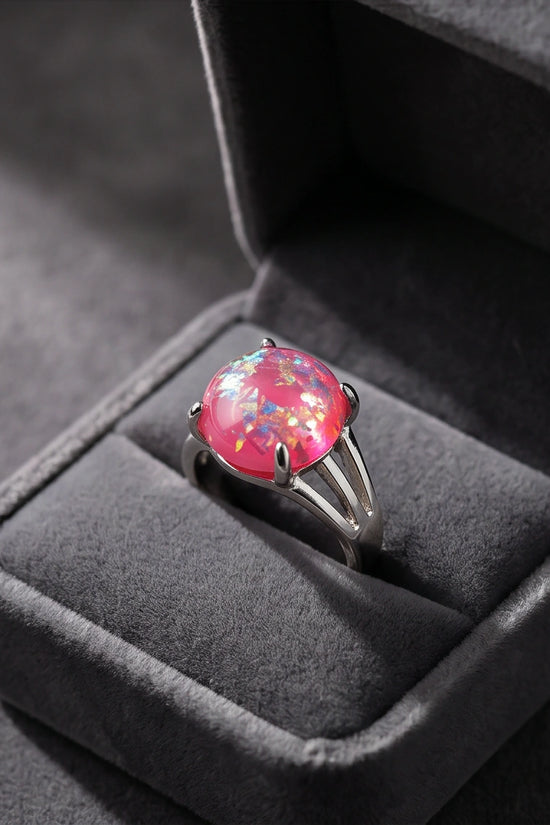 Blushing Nebula Pink Opal Ring
