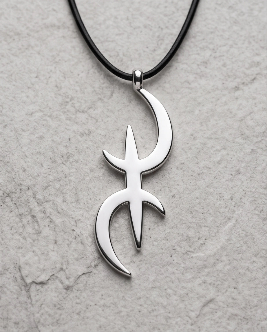 Silver Amazigh Yaz Symbol Cord Necklace