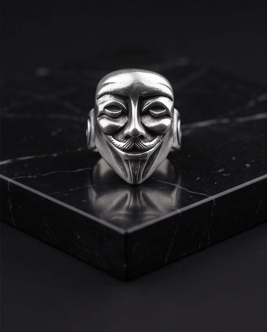 Guy Fawkes Mask Sculpted Ring