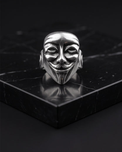 Guy Fawkes Mask Sculpted Ring