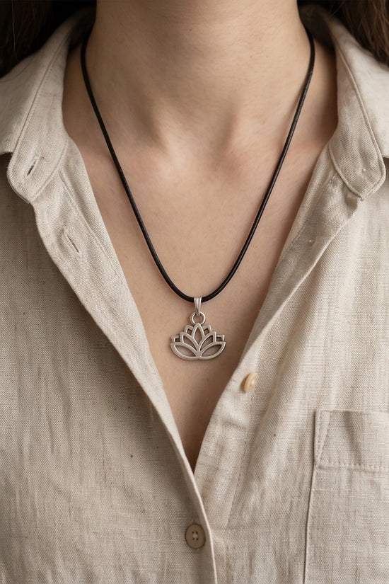 The Pure Spirit: Half-Bloom Minimalist Lotus Pendant Necklace