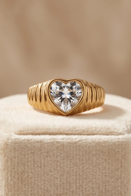 Golden Devotion Heart Signet Ring