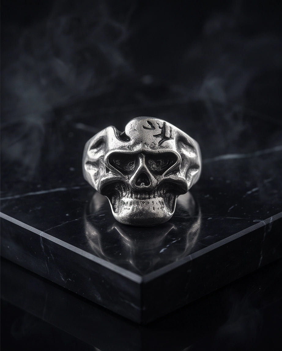 Fractured Cranium Sculpted Skull Ring