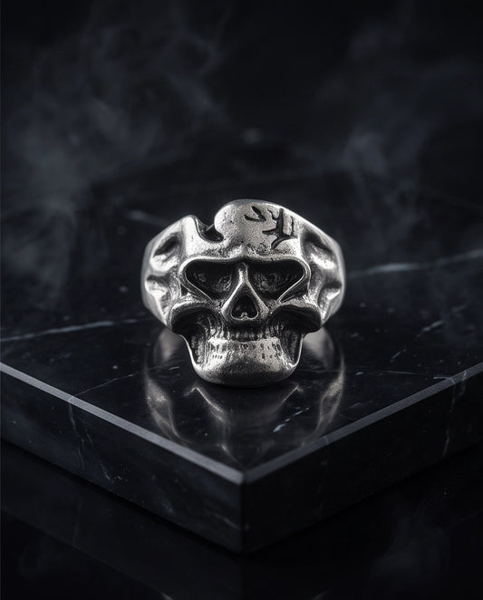 Fractured Cranium Sculpted Skull Ring