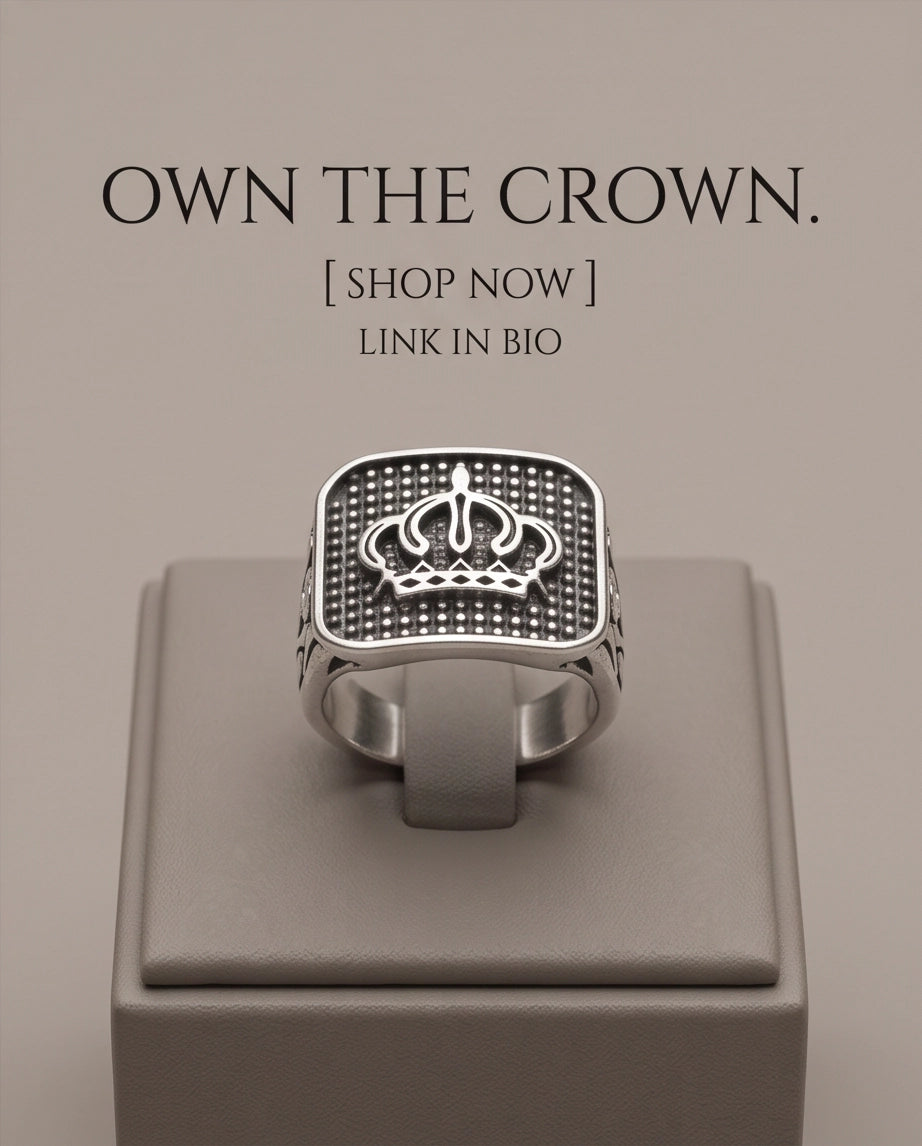 Royal Crest Cushion Signet Ring