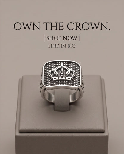 Royal Crest Cushion Signet Ring