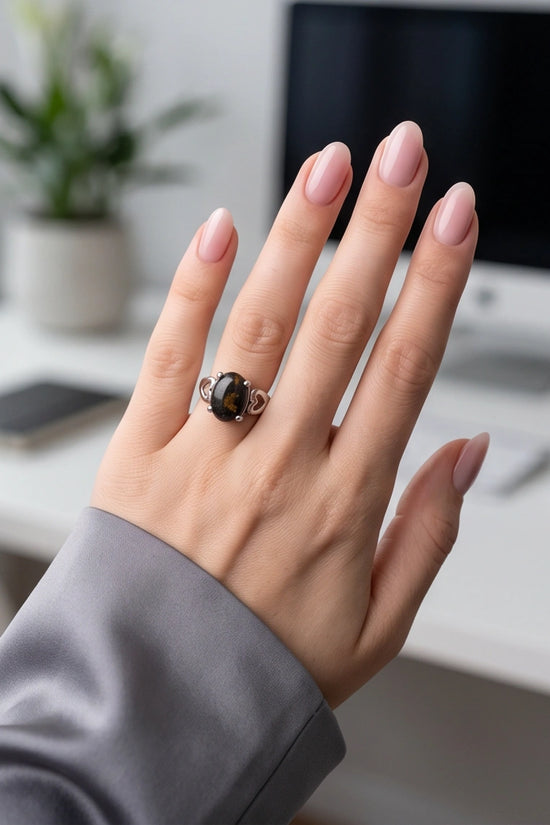Mystic Meridian Onyx Heart Ring