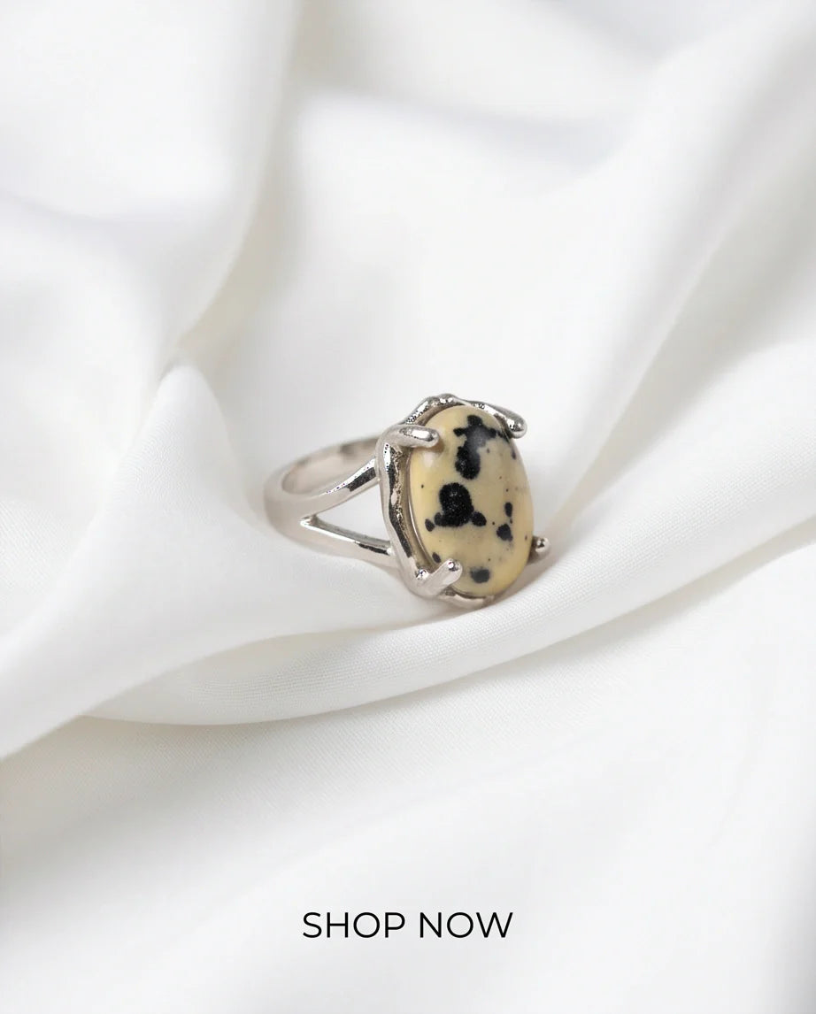 Wild Splendor Dalmatian Jasper Ring