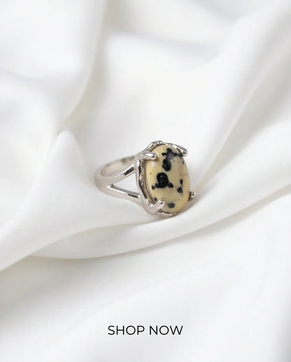 Wild Splendor Dalmatian Jasper Ring