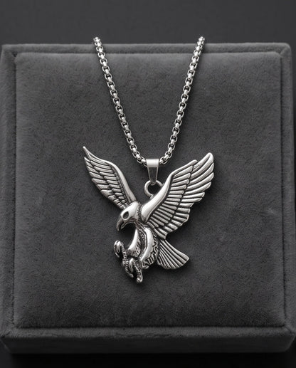 Silver Soaring Eagle Pendant Necklace