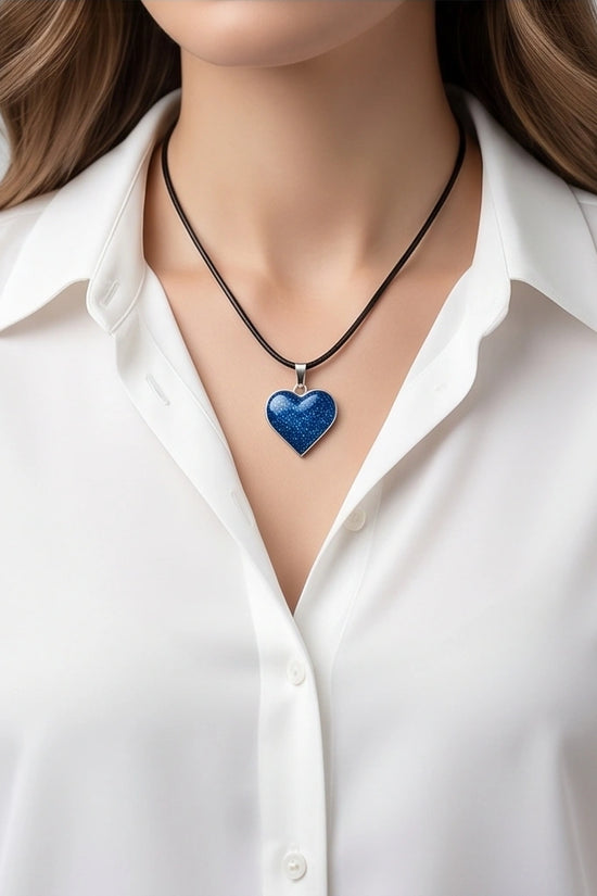 Ocean Sparkle Heart Pendant