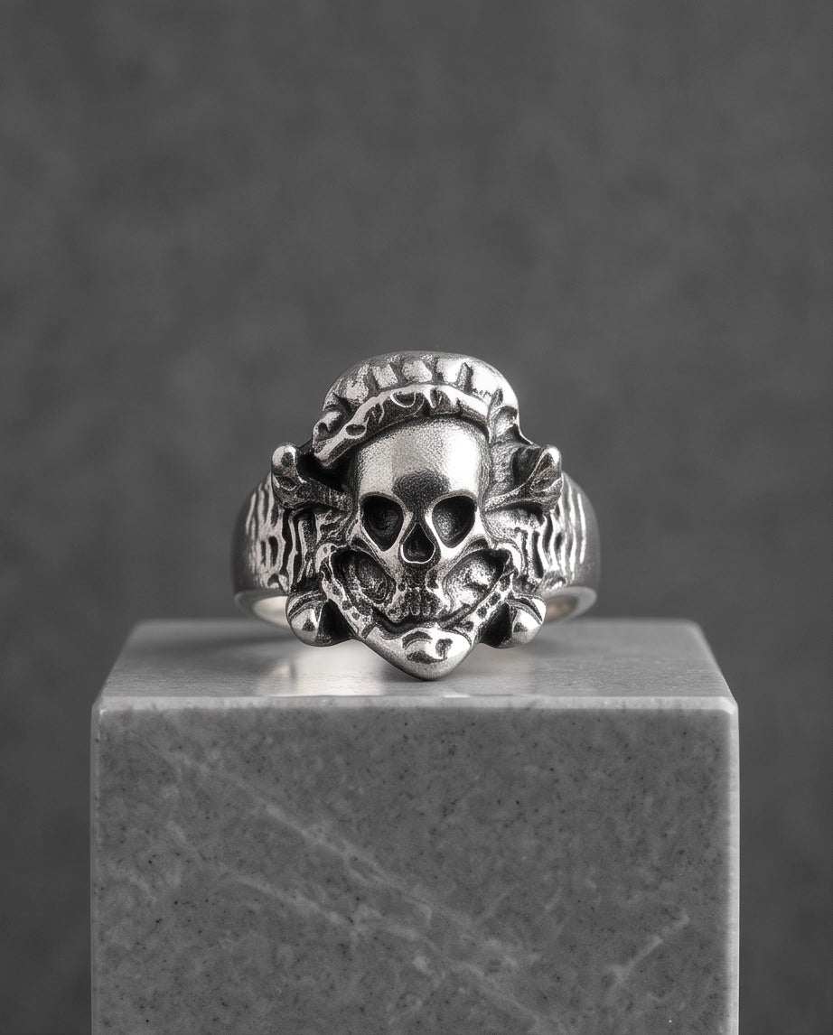 Crossbones Skull & Serpent Sculpted Ring