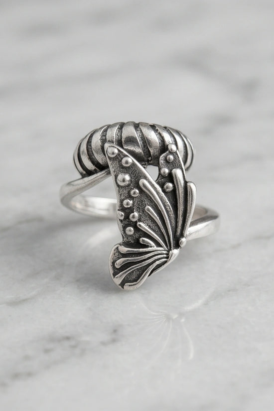 Vintage Sterling Silver Butterfly Wrap Ring
