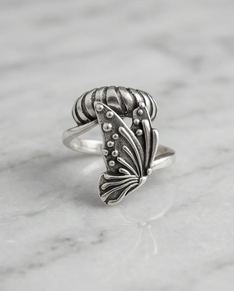 Vintage Sterling Silver Butterfly Wrap Ring