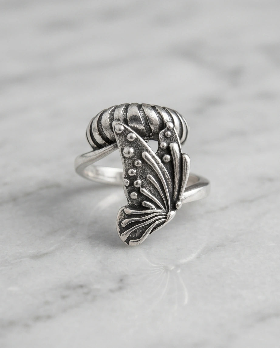 Vintage Sterling Silver Butterfly Wrap Ring