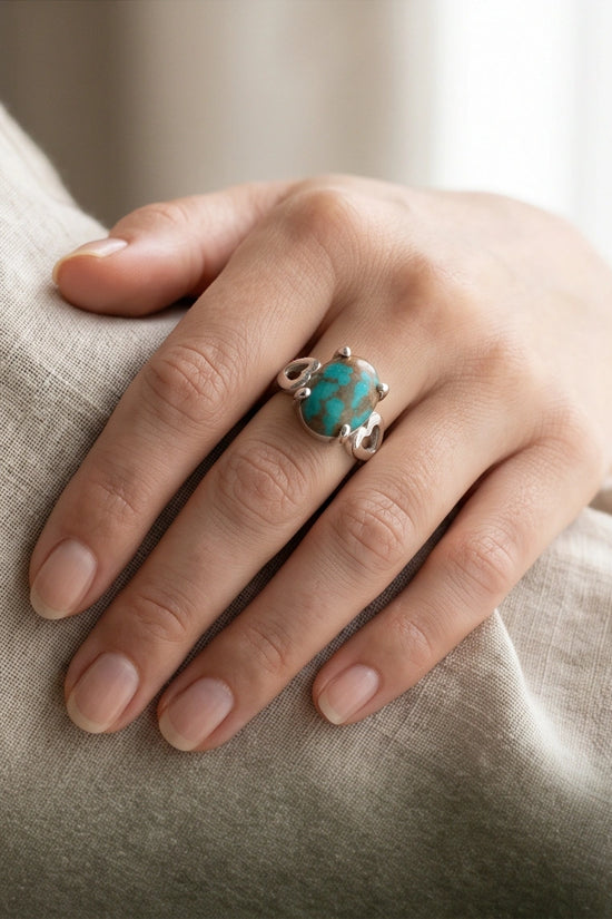 Earthborn Mosaic Turquoise Heart Ring