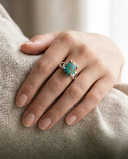 Earthborn Mosaic Turquoise Heart Ring
