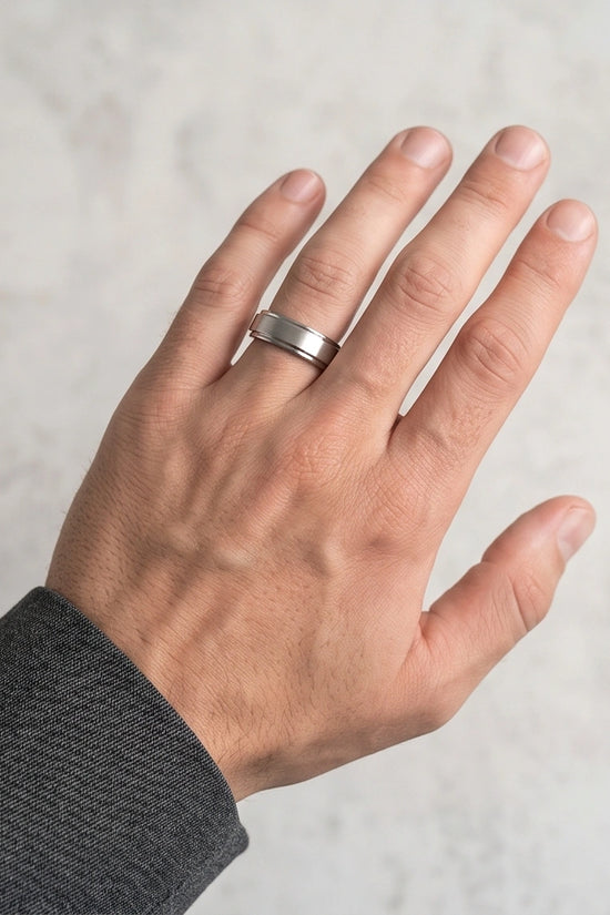 Classic Silver Matte Base Spinner Ring