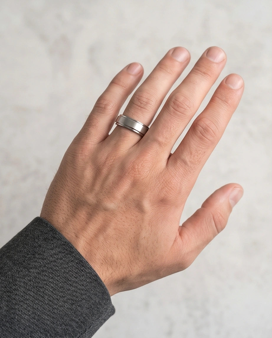 Classic Silver Matte Base Spinner Ring