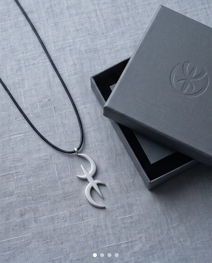 Silver Amazigh Yaz Symbol Cord Necklace