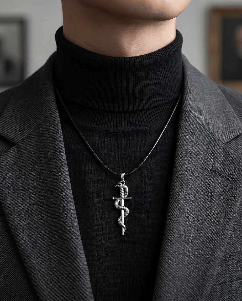 The Serpent's Blade Dagger Necklace